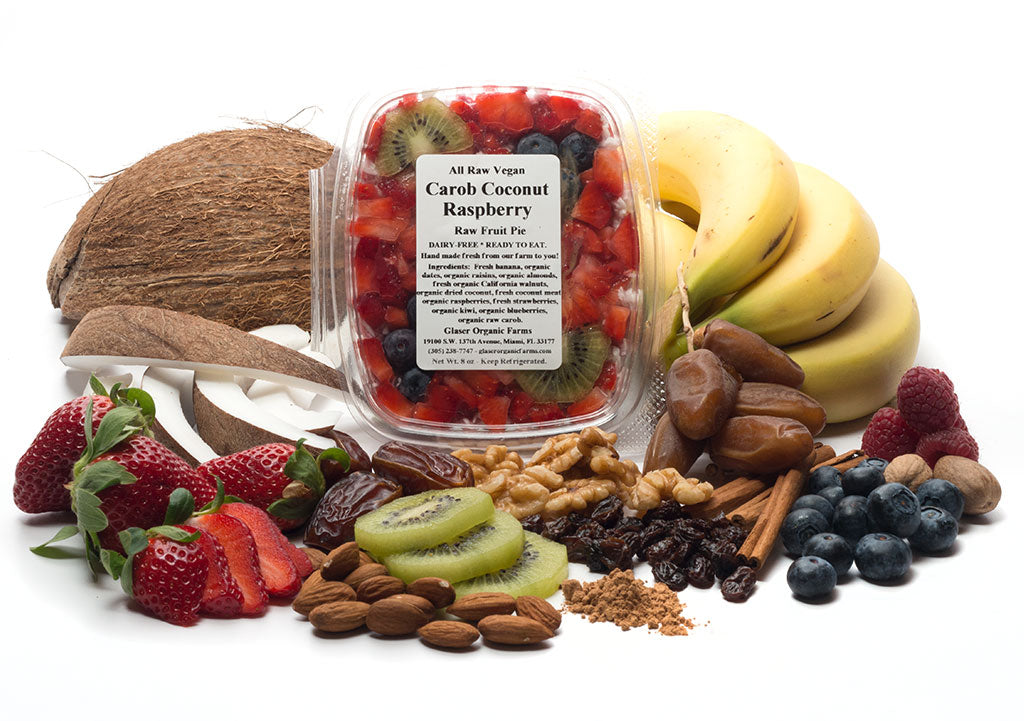 Carob Coconut Raspberry Raw Fruit Pie, 8 oz.