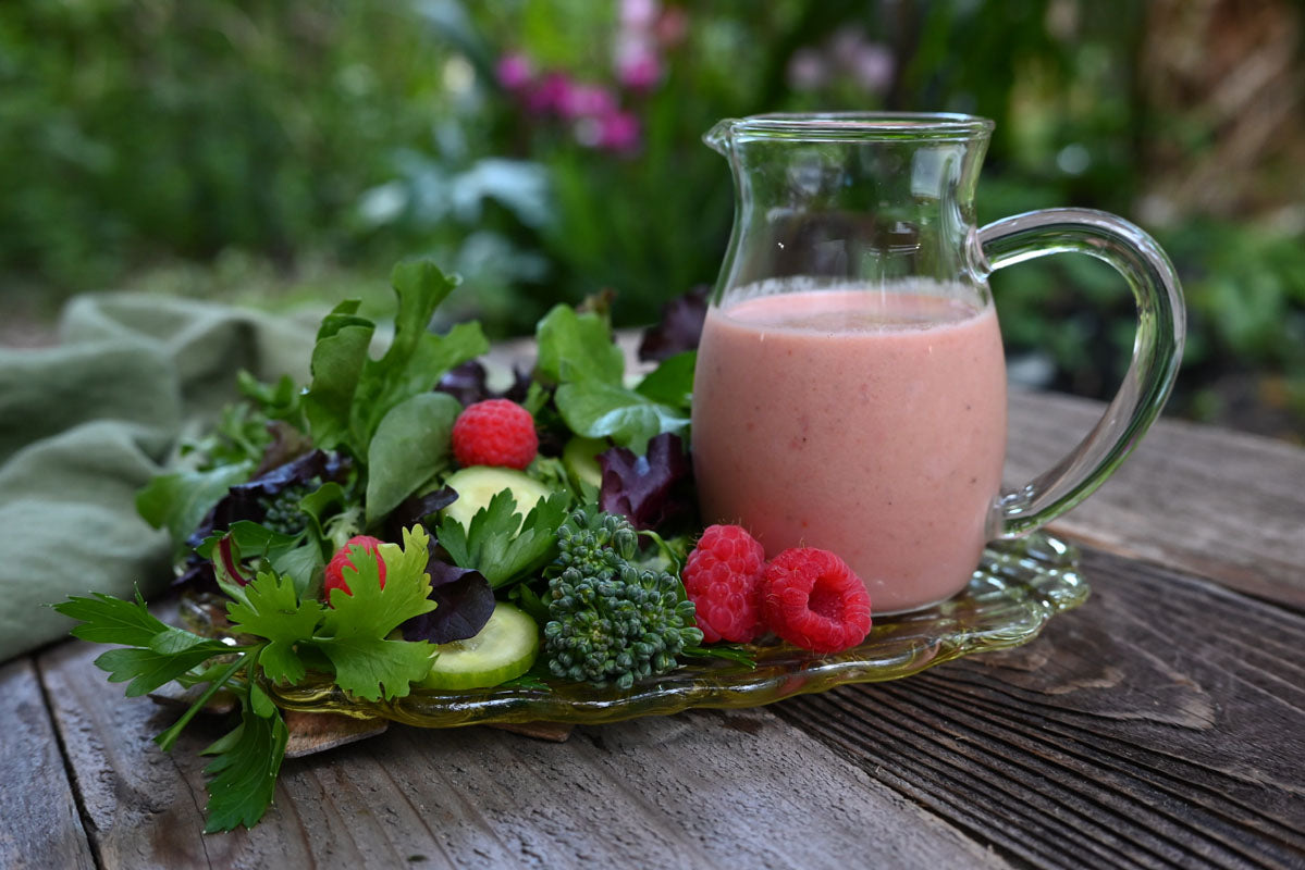 Glaser Organic Farms All Raw Vegan Certified Organic Red Raspberry Vinaigrette Salad Dressing and Marinade