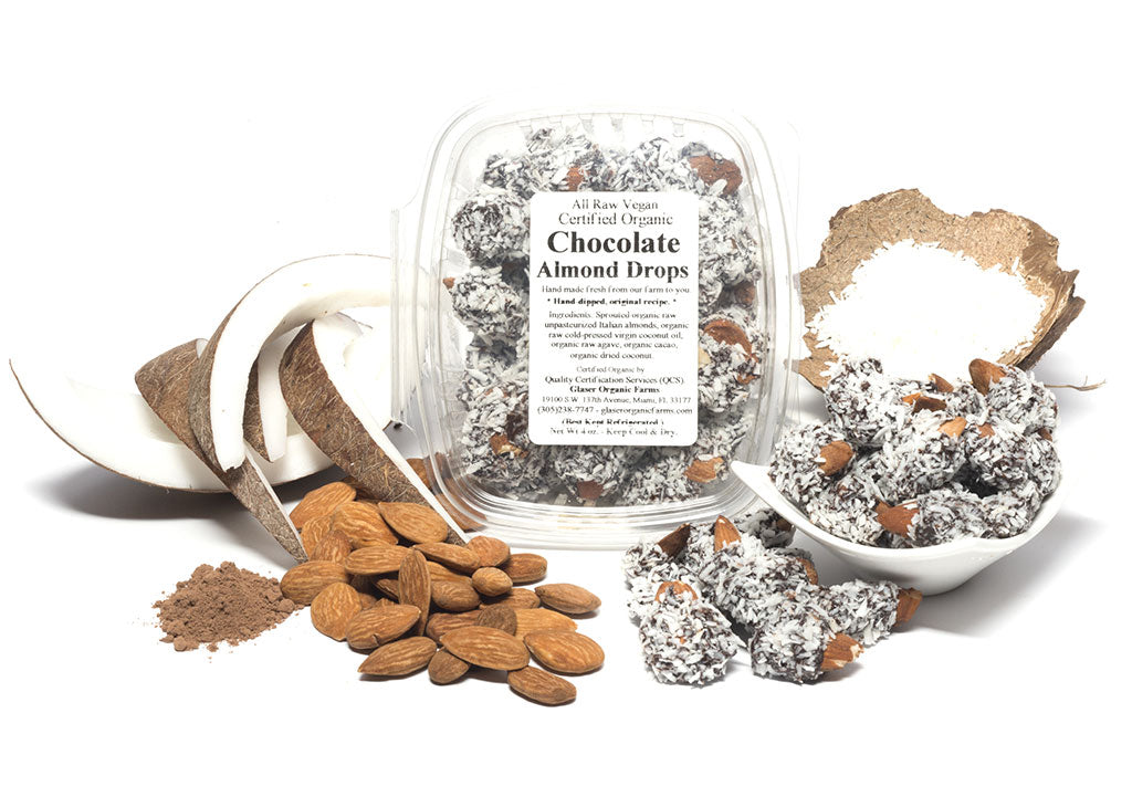 Chocolate Sprouted Almond Drops, 4 oz.