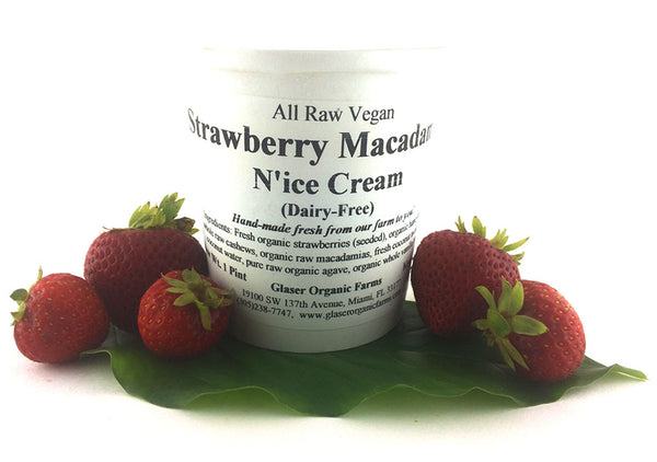 Strawberry Macadamia - N'Ice Cream - Raw Vegan, Natural - 16 oz.
